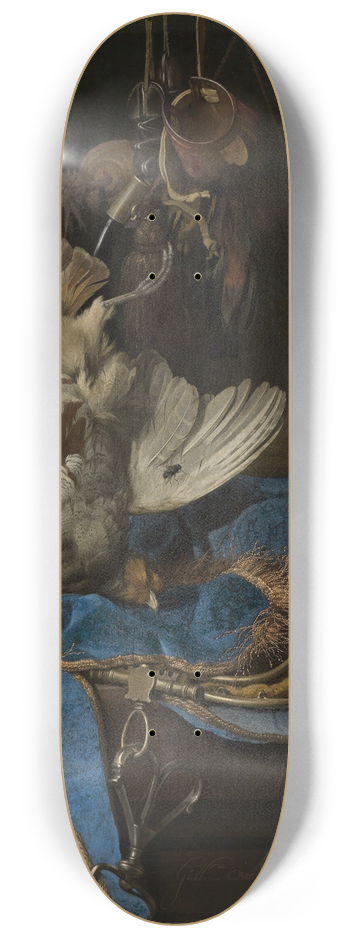 Willem van Aelst - Stillleben mit Jagdgerten und totem Rebhuhn 8.25 inch art skate deck