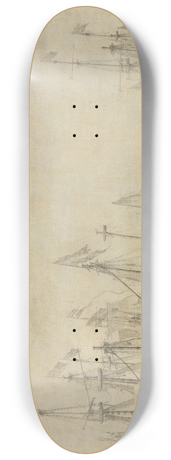 Willem van de Velde the Elder - Ships after the Battle 8.25 inch art skate deck