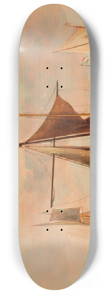 Willem van de Velde the Younger - Quiet lake 8.25 inch art skate deck