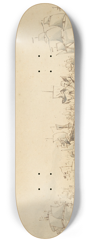 Willem van de Velde the Younger - Warships at Sea 8.25 inch art skate deck