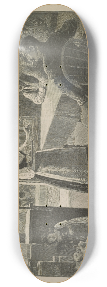 William Allen Rogers - A Sicilian caf in New York 8.25 inch art skate deck