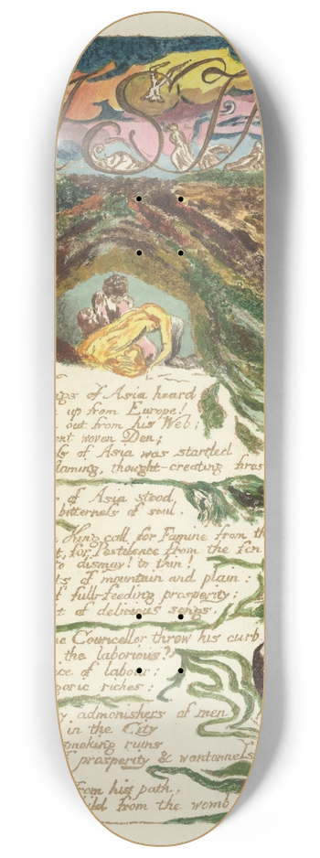 William Blake - The song of Los. Lambeth Pl.6 8.25 inch art skate deck