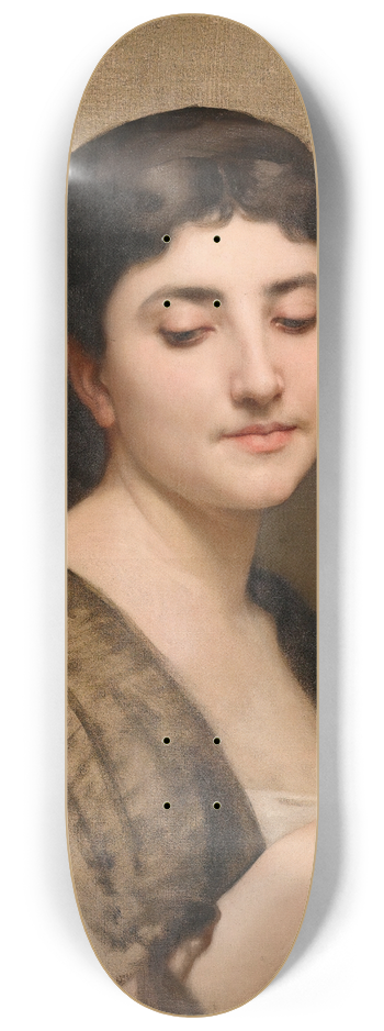 William Bouguereau - A Young Woman with a Fan 8.25 inch art skate deck