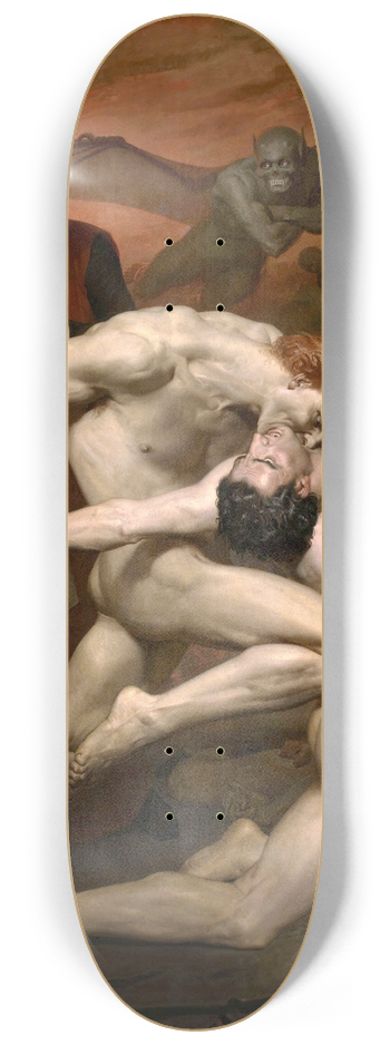 William Bouguereau - Dante and Virgil in Hell 8.25 inch art skate deck