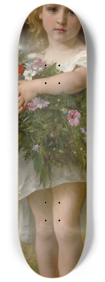 William Bouguereau - Fleurs De Printemps 8.25 inch art skate deck