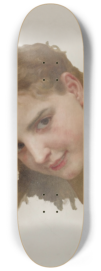 William Bouguereau - Jeune fille de la rochelle (study for le gu) 8.25 inch art skate deck
