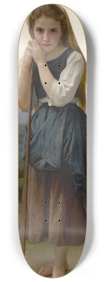 William Bouguereau - Petite Bergre 8.25 inch art skate deck