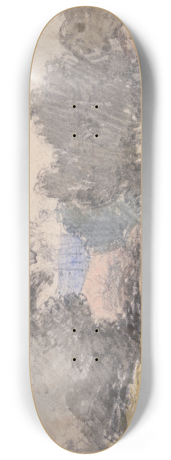 William Collins - Landscape: House and Trees 8.25 inch art skate deck