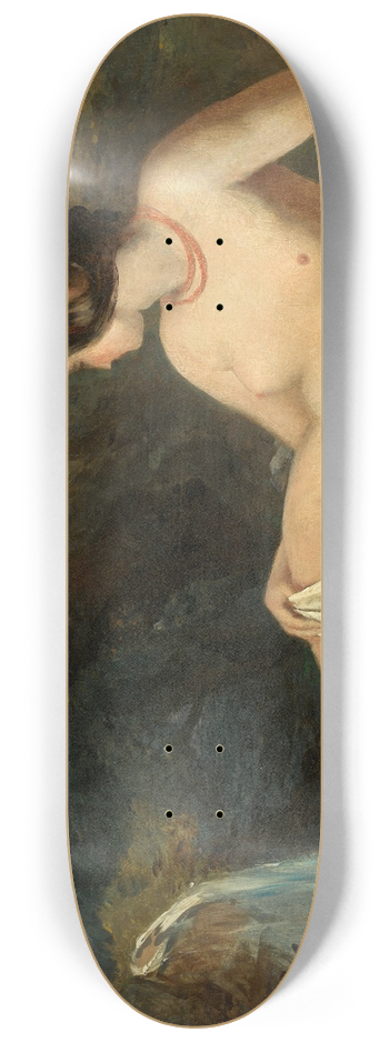 William Etty - Reclining Female Nude By A Waterfall 8.25 inch art skate deck