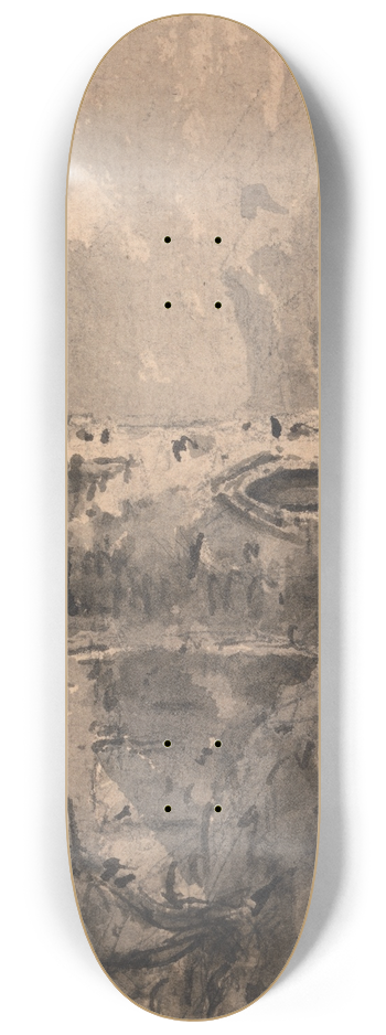 William Gilpin - Landscape with a Ruined Castle 8.25 inch art skate deck