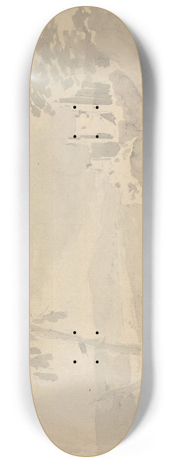 William Gilpin - Landscape with Castle and River 8.25 inch art skate deck