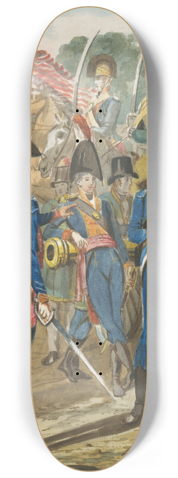 John Lewis Krimmel - Members of the City Troop and Other Philadelphia Soldiery 8.25 inch art skate deck