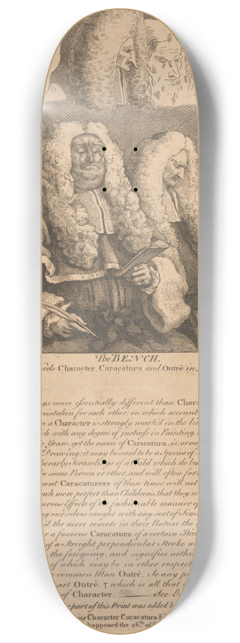 William Hogarth - The Bench 8.25 inch art skate deck