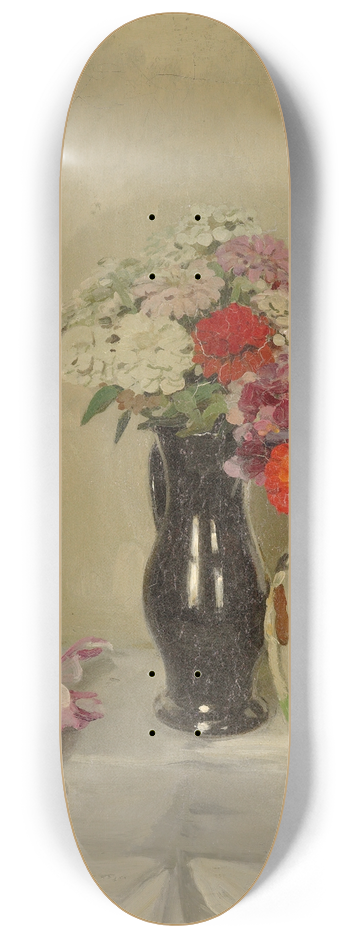 William Nicholson - Zinnias 8.25 inch art skate deck