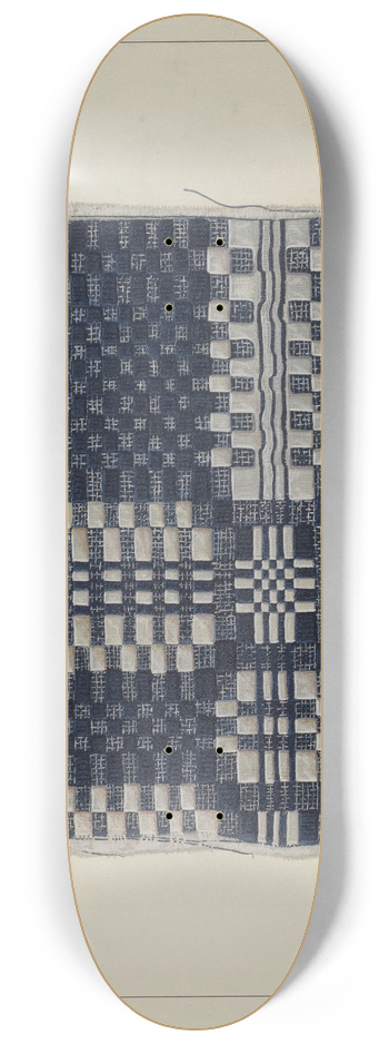 William O. Fletcher - Blue and White Homespun 8.25 inch art skate deck