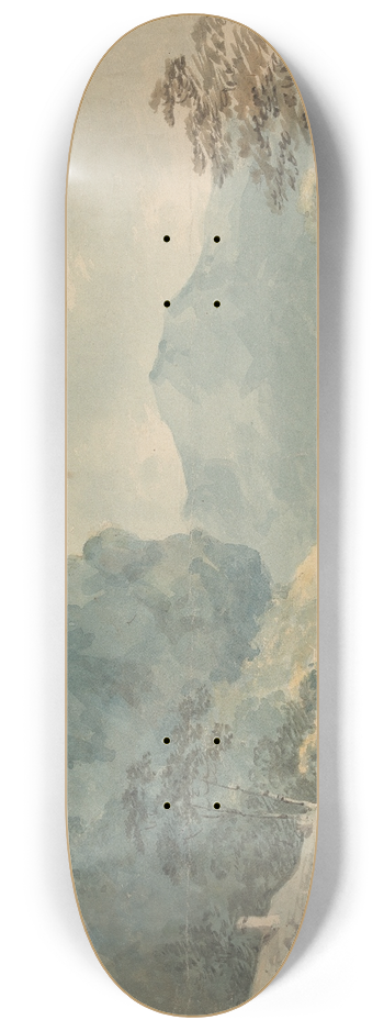 William Sawrey Gilpin - Bridge Crossing River 8.25 inch art skate deck