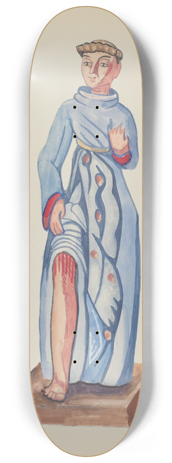 American 20th Century - Plate 36  St. Roch  From Portfolio Spanish Colonial Designs of New Mexico 8.25 inch art skate deck