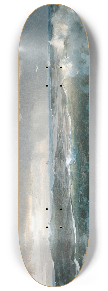 William Trost Richards - Surf on Rocks 8.25 inch art skate deck