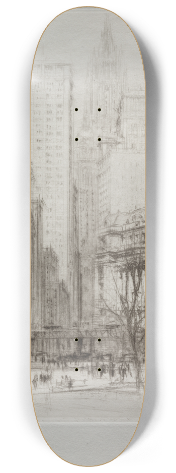 William Walcot - New York City; Battery Place 8.25 inch art skate deck
