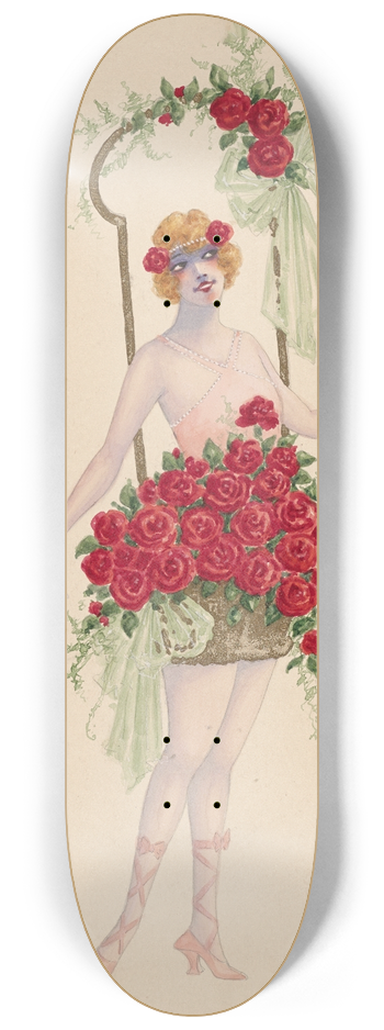Will R. Barnes - 1-Red Roses 8.25 inch art skate deck