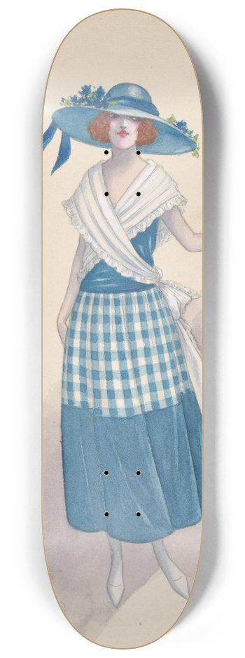 Will R. Barnes - Gingham girl, 2 8.25 inch art skate deck