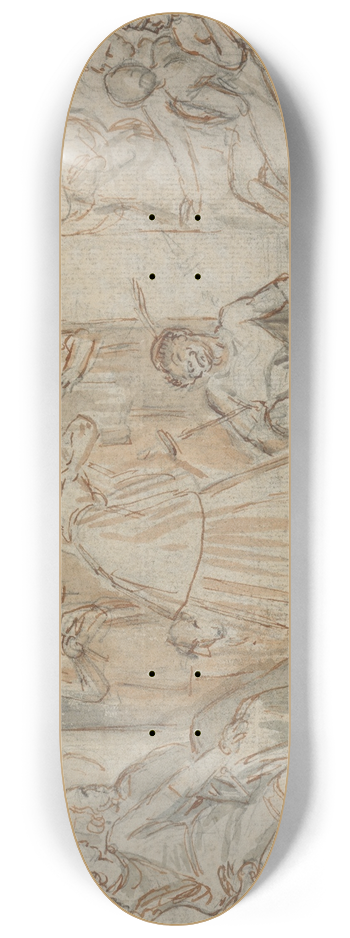 John Massey Wright - The Rustics Perform from A Midsummer Nights Dream 8.25 inch art skate deck