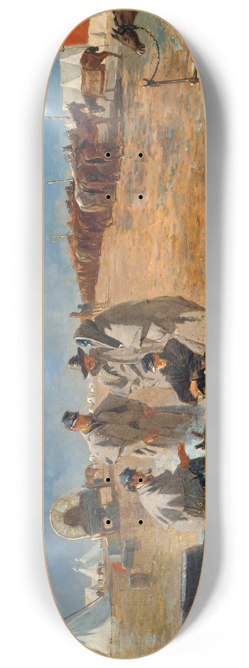 Winslow Homer - Rainy Day in Camp 8.25 inch art skate deck