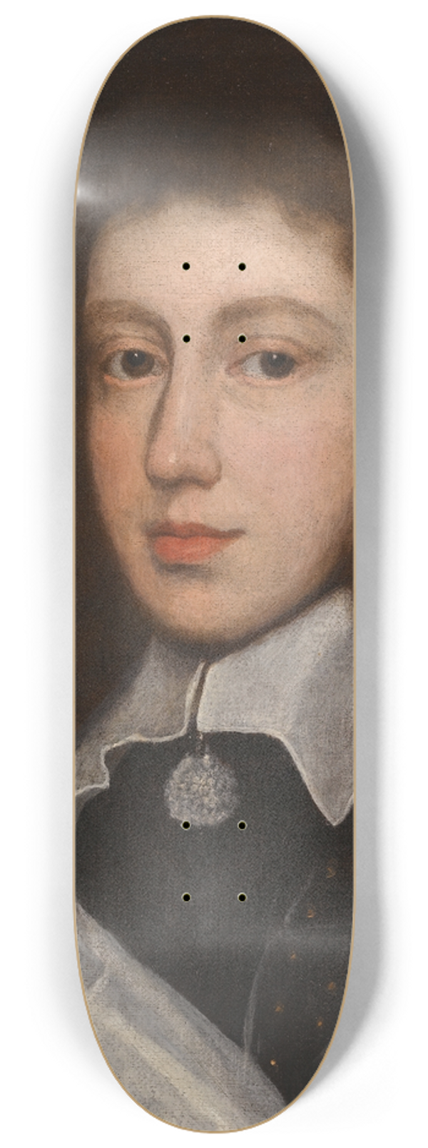 John Michael Wright - Portrait of Robert, Lord Bruce, Later 2nd Earl of Elgin And 1st Earl of Ailesbury 8.25 inch art skate deck