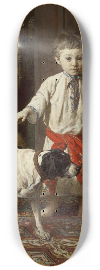 Witold Pruszkowski - Artists son with a dog 8.25 inch art skate deck