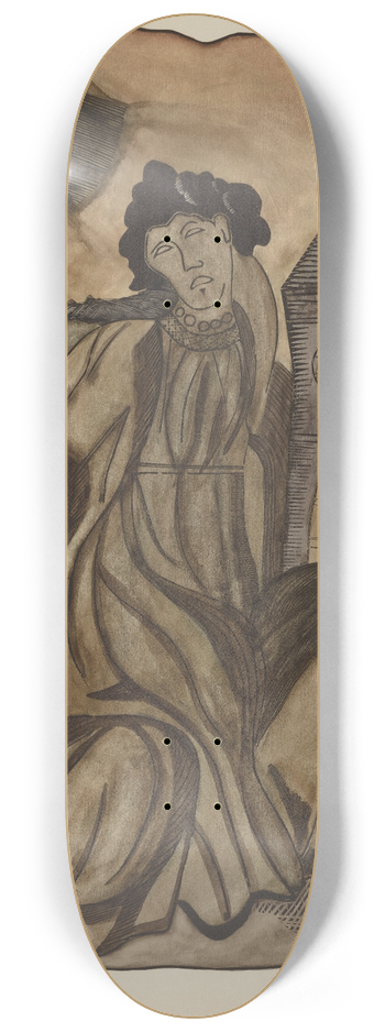 American 20th Century - Plate 41  Saint Barbara  From Portfolio Spanish Colonial Designs of New Mexico 8.25 inch art skate deck