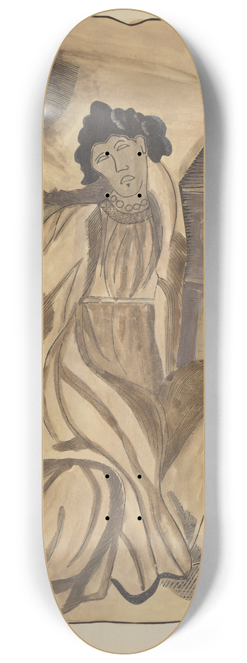 American 20th Century - Plate 41  Saint Barbara  From Portfolio Spanish Colonial Designs of New Mexico 8.25 inch art skate deck