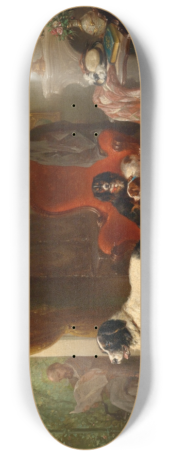 Wouterus Verschuur - Interior with Dogs 8.25 inch art skate deck