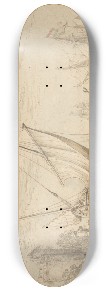 Adam Willaerts - Fisherfolk Hauling their Boat onto the Shore 8.25 inch art skate deck