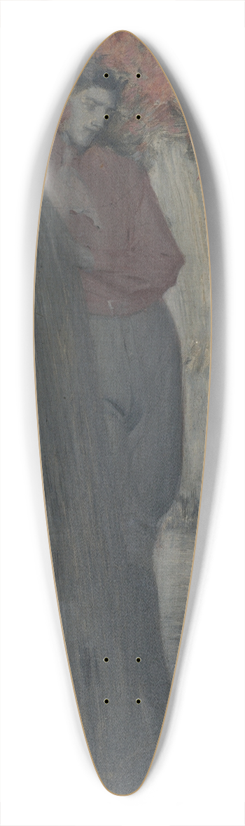 Frank Vincent DuMond - Man and Woman Standing 39.3 inch art pintail longboard deck