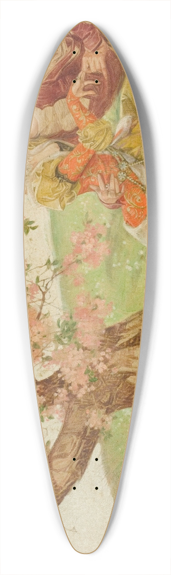 Frank Xavier Leyendecker - Amorous Young Couple 39.3 inch art pintail longboard deck