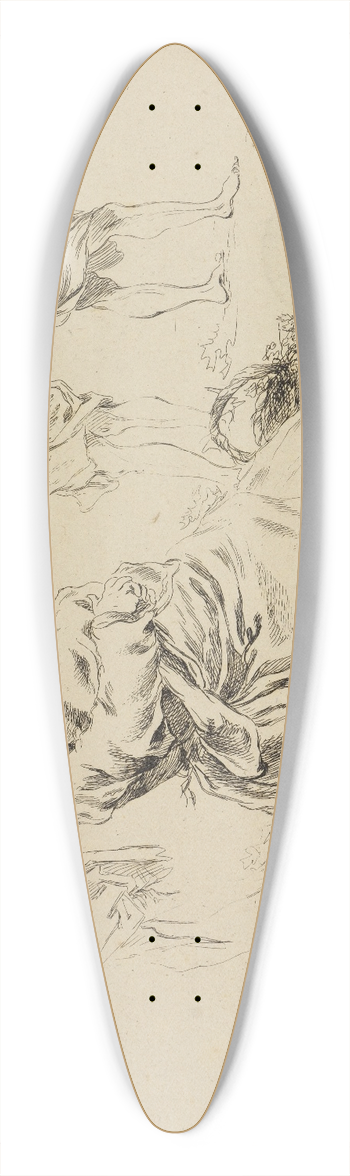 Franois Boucher - Figure studies 39.3 inch art pintail longboard deck
