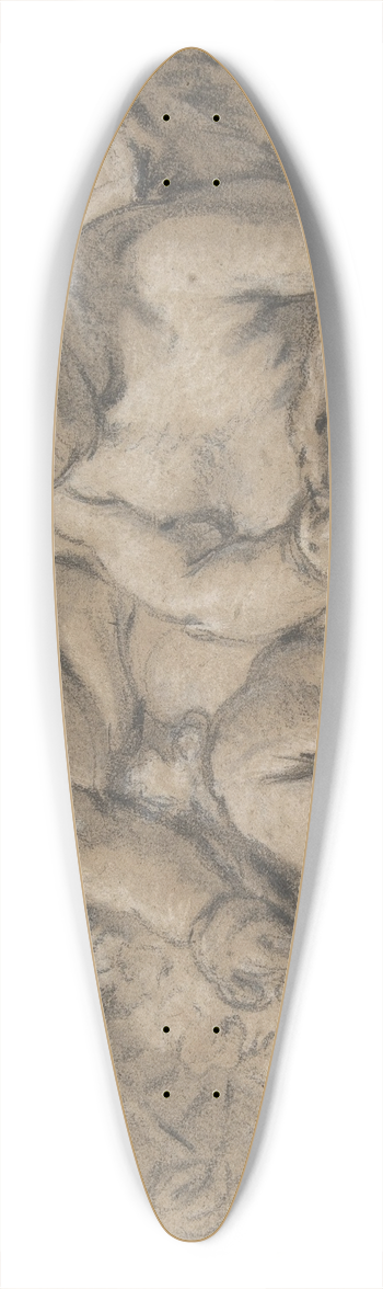 Franois Boucher - Winged Putti with Flowers 39.3 inch art pintail longboard deck