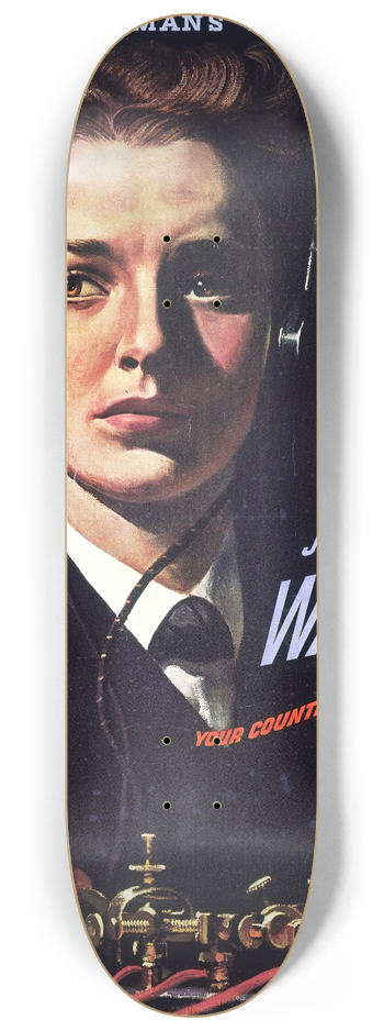 John Philip Falter - Its a womans war too! Join the WAVES 8.25 inch art skate deck