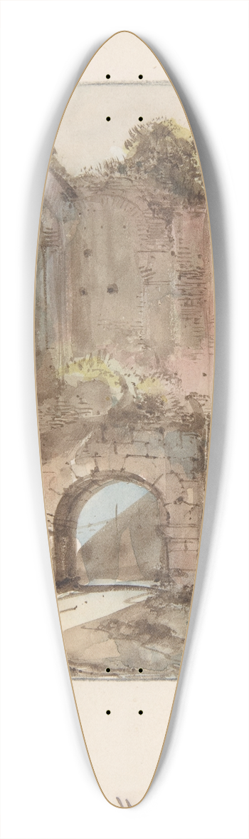 Franois-Marius Granet - Monk Seated Before a Ruined Gateway 39.3 inch art pintail longboard deck