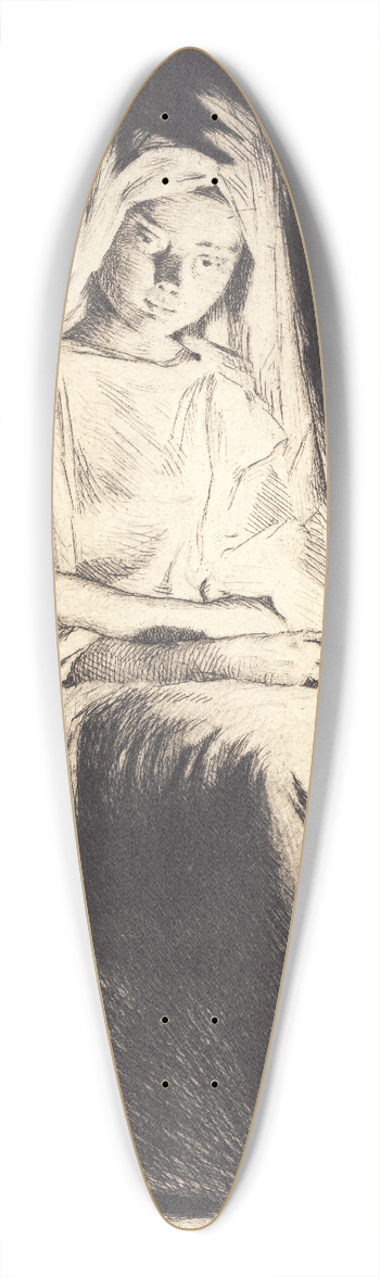 Frans Schwartz - Kvinde med lampen 39.3 inch art pintail longboard deck