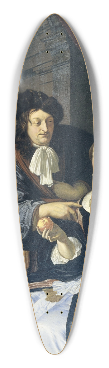 Frans van Mieris the Elder - A Man and a Woman 39.3 inch art pintail longboard deck