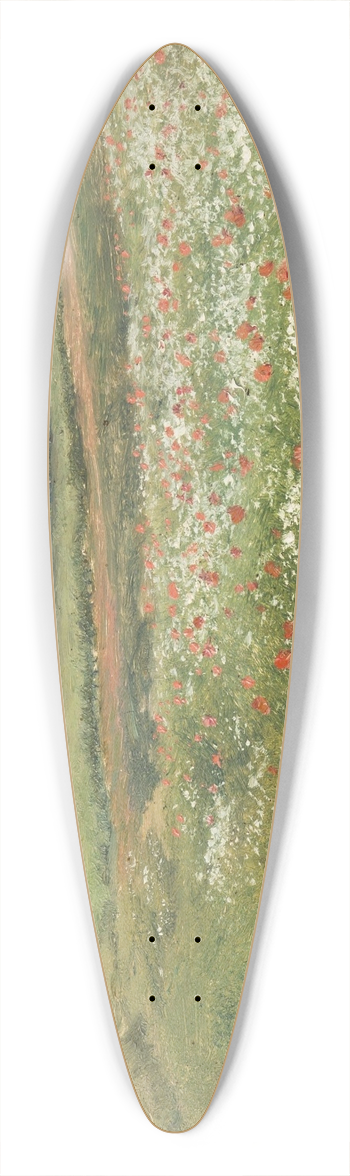 Frantiek Kavn - Fields with Wild Poppies 39.3 inch art pintail longboard deck
