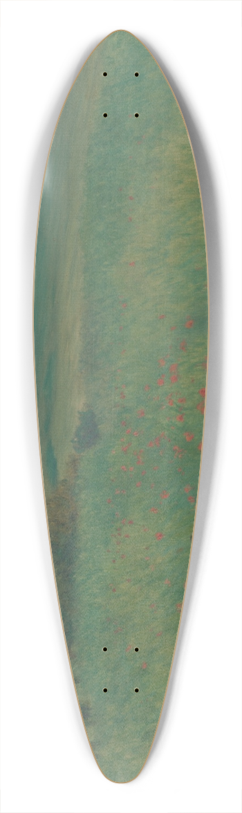 Frantiek Kavn - Red Poppies 39.3 inch art pintail longboard deck