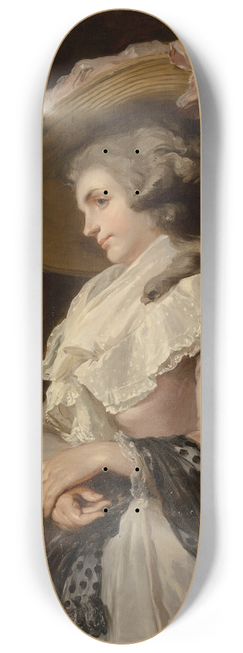 John Raphael Smith - Portrait of a young lady in pink 8.25 inch art skate deck