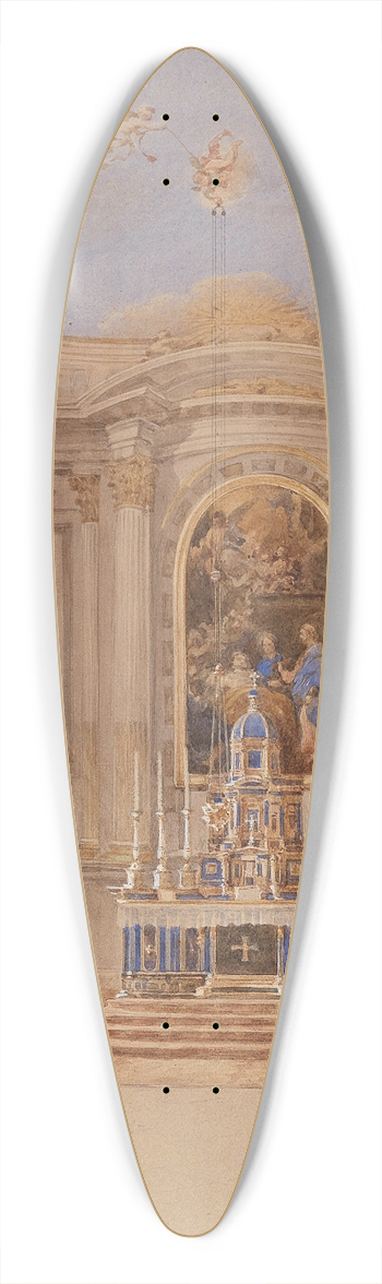 Franz Alt - Kircheninneres 39.3 inch art pintail longboard deck