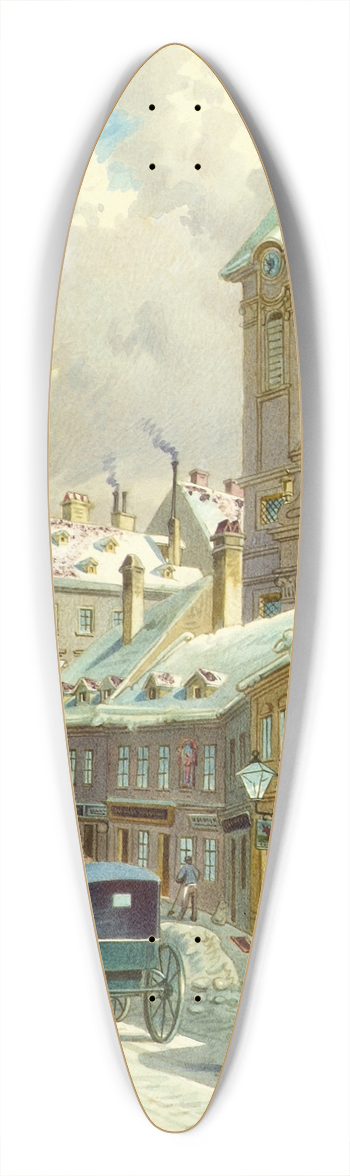 Franz Gerasch - Die Neustiftgasse in Wien mit der Ulrichskirche 39.3 inch art pintail longboard deck