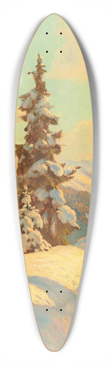 Franz Holper - Spruce on the Schatzalp 39.3 inch art pintail longboard deck