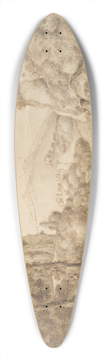 Franz Kobell - Classical Landscape with Figures 39.3 inch art pintail longboard deck