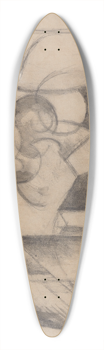 Franz Marc - Abstrakte Zeichnung 39.3 inch art pintail longboard deck