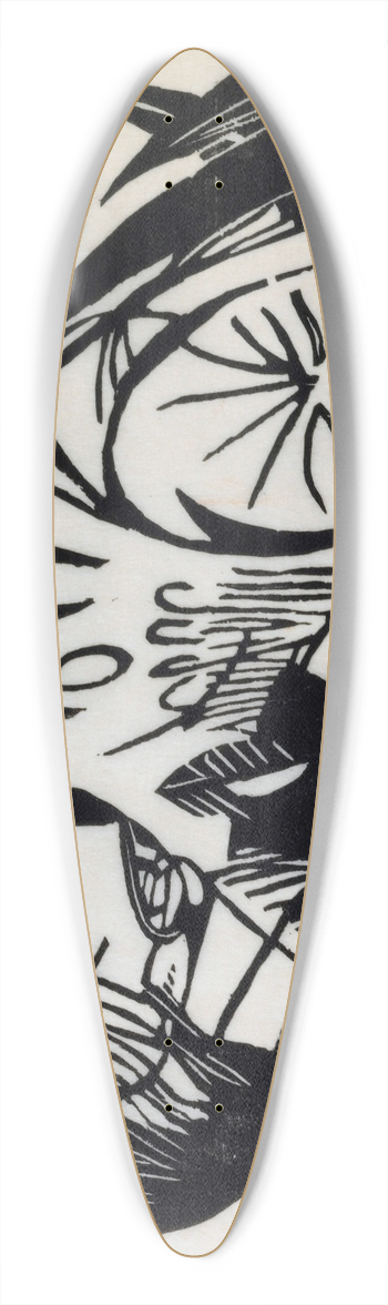 Franz Marc - Tiger 39.3 inch art pintail longboard deck